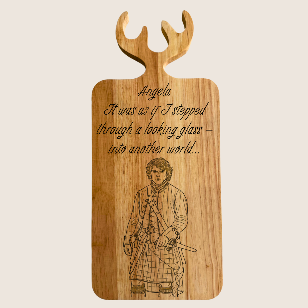 Personalised Wooden Display Board with Antlers | Rustic Highland Gift