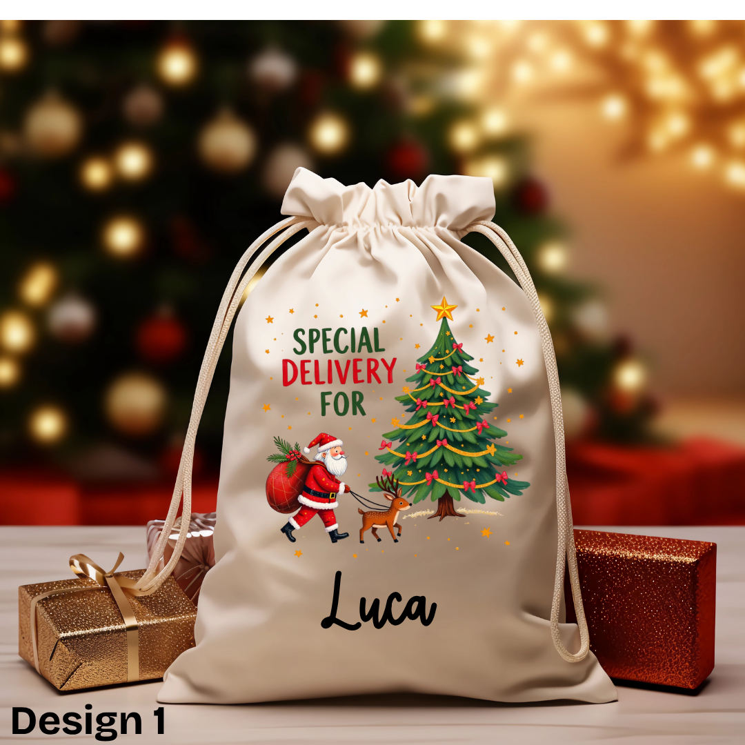 Cream Cotton Santa Sack