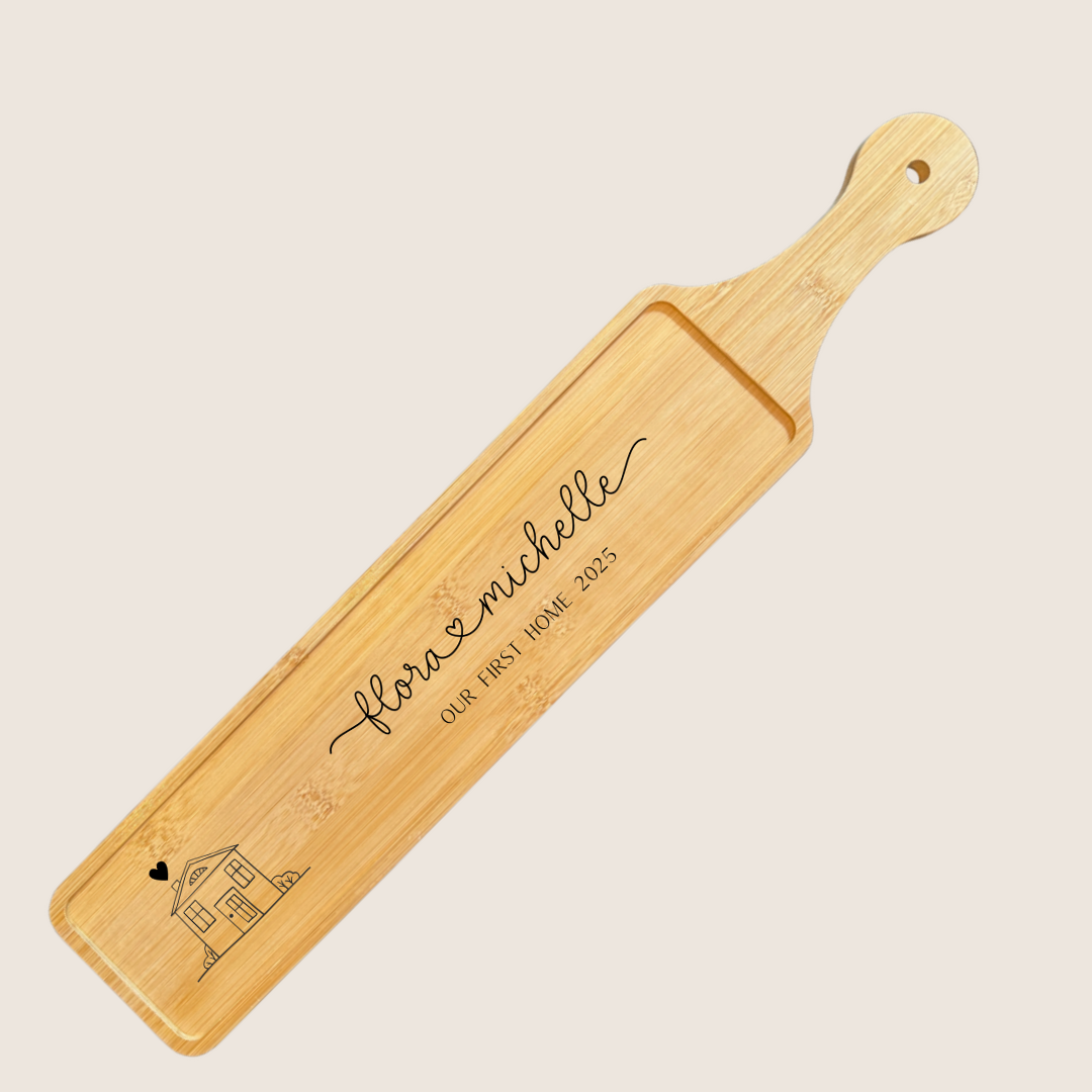 Personalised Natural Wood Cheese, Charcuterie Rustic Display Board - 45cm, 60cm, 65cm