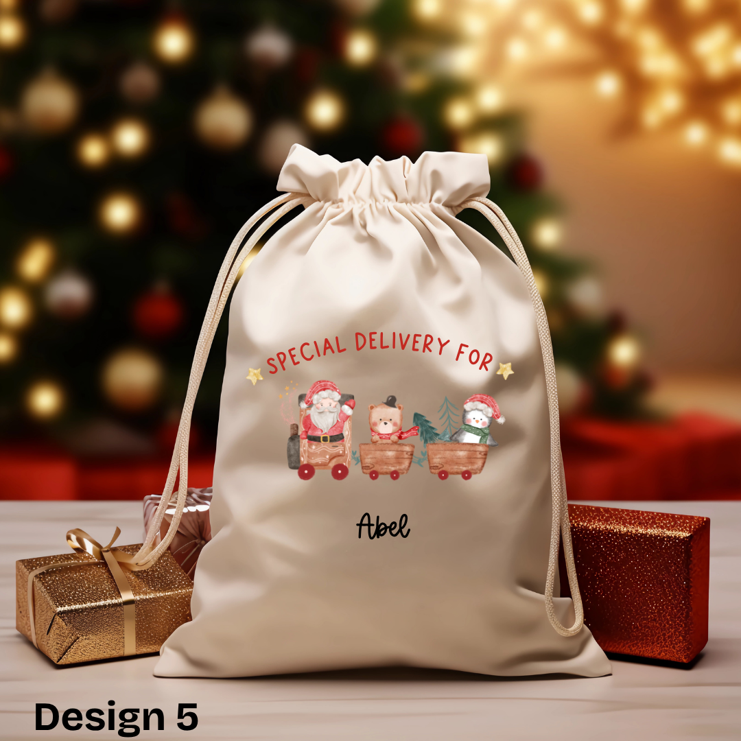 Cream Cotton Santa Sack