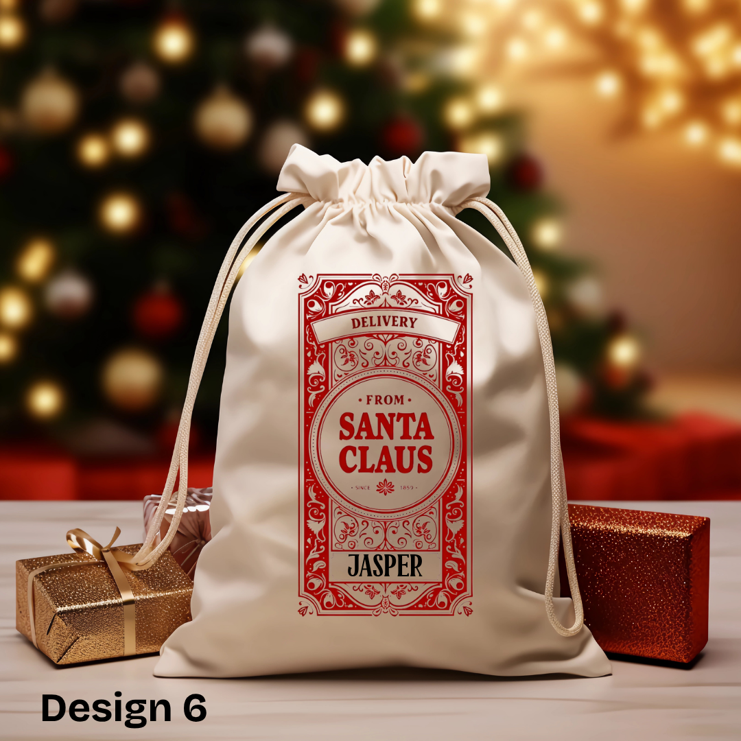 Cream Cotton Santa Sack