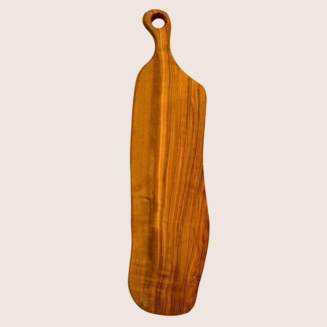 Personalised Rustic Wooden Cutting Board with Round Handle – 45cm, 50cm, 60cm | Handmade Gift, Sustainable Wood