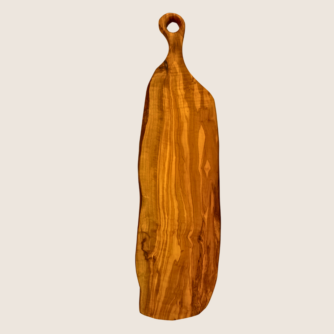 Personalised Rustic Wooden Cutting Board with Round Handle – 45cm, 50cm, 60cm | Handmade Gift, Sustainable Wood