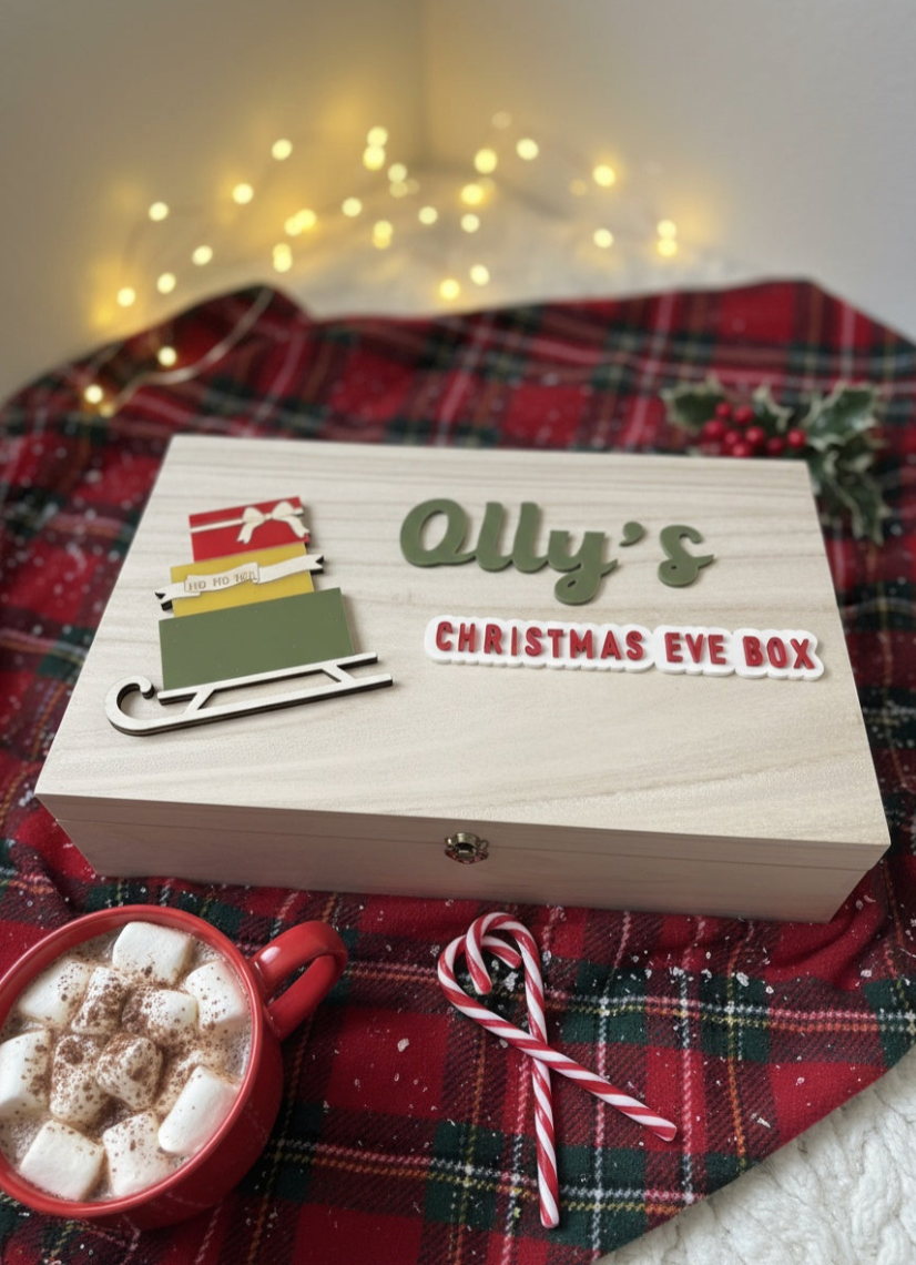 Natural Wooden Christmas Eve Box