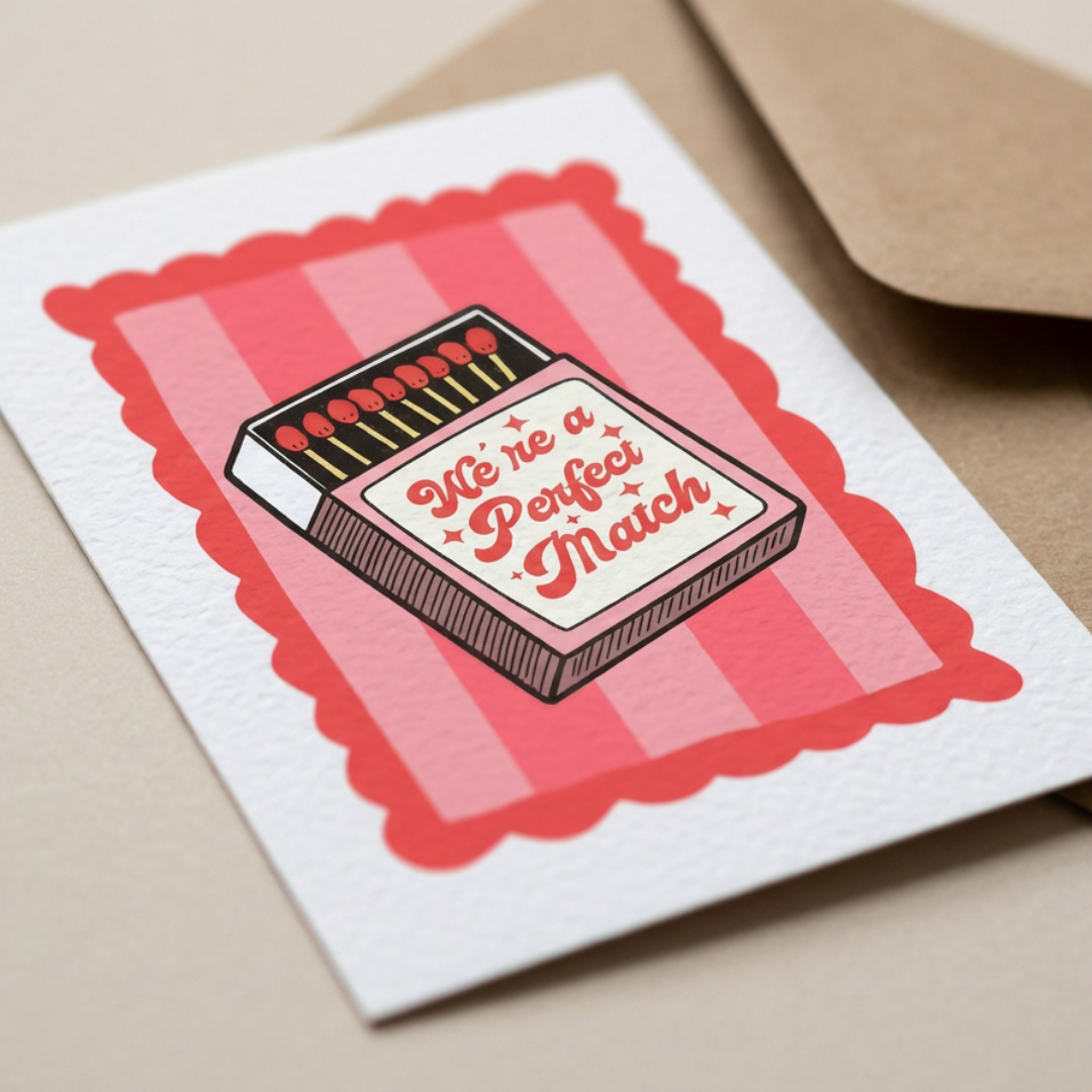 We're A Perfect Match Valentines Card