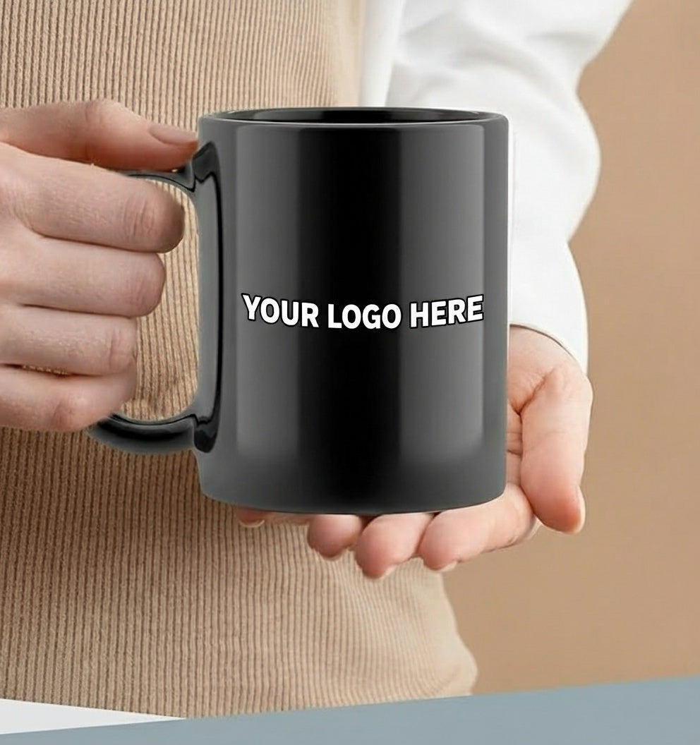 Custom Branded Mugs with Your Logo – White or Black – Premium Printed Business Mugs