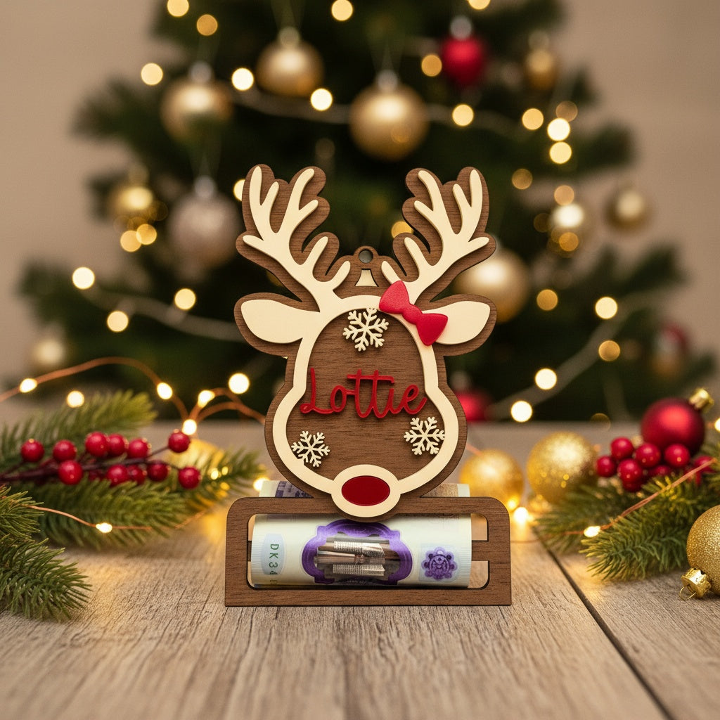 Christmas Reindeer Money Holder Ornament