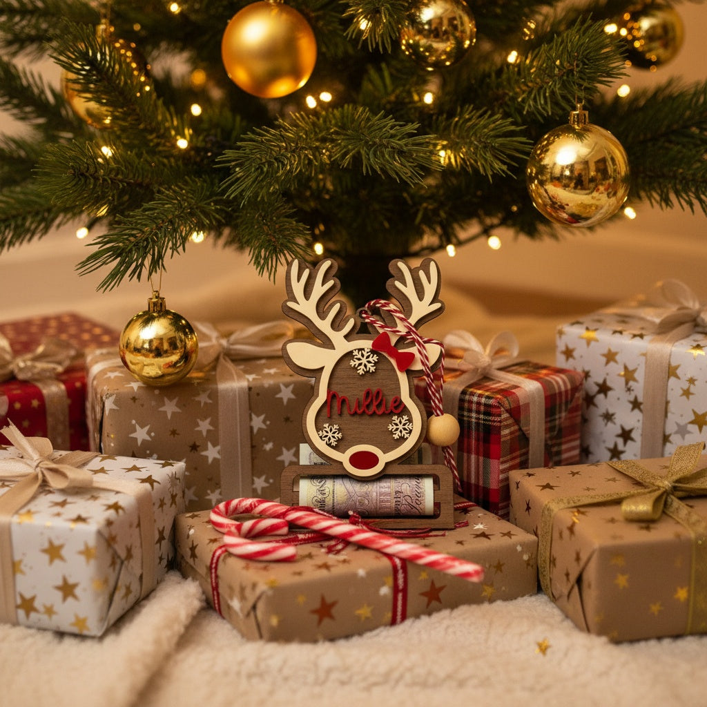 Christmas Reindeer Money Holder Ornament