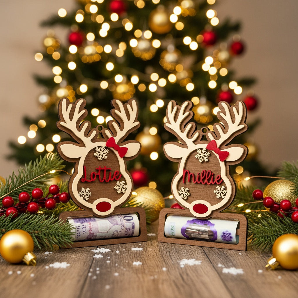 Christmas Reindeer Money Holder Ornament