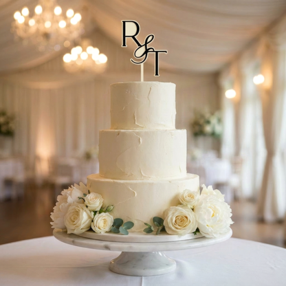 Personalised Acrylic Initials Wedding Cake Topper | Monogram Cake Decoration