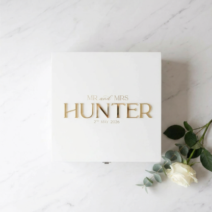 Personalised Wedding Keepsake Box | Mr & Mrs Memory Box | Custom Wedding Gift