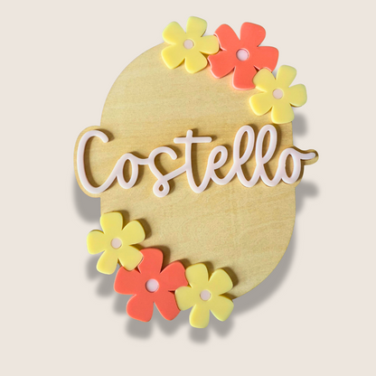 Personalised Children's Room Sign - Flowers