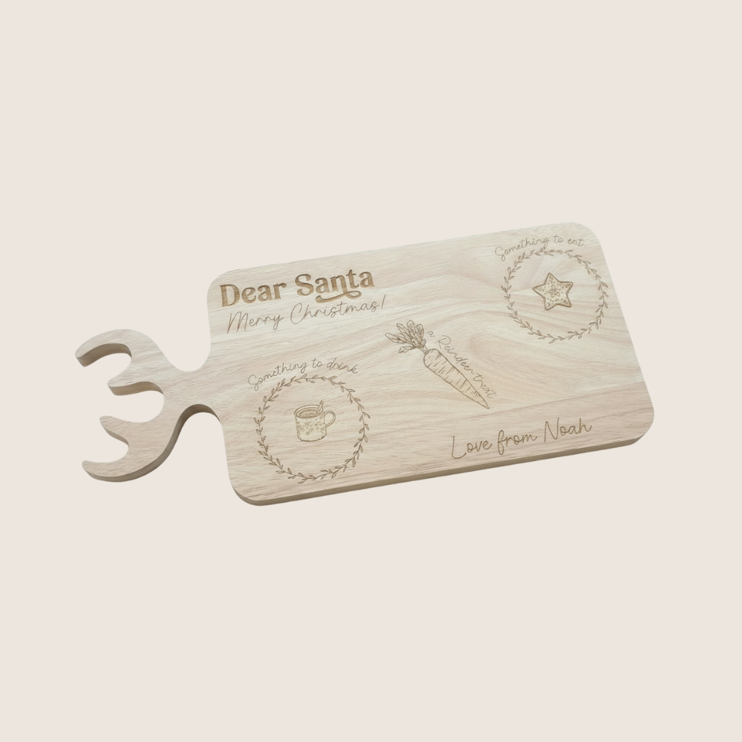Personalised “Dear Santa” Christmas Eve Treat Board – Small Wooden Display Board