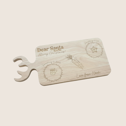 Personalised “Dear Santa” Christmas Eve Treat Board – Small Wooden Display Board