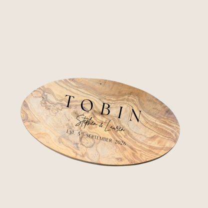 Personalised Olive Wood Chopping Board