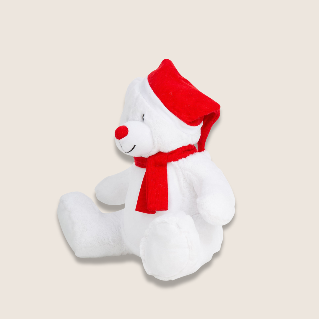 Personalised Plush White Christmas Teddy Bear