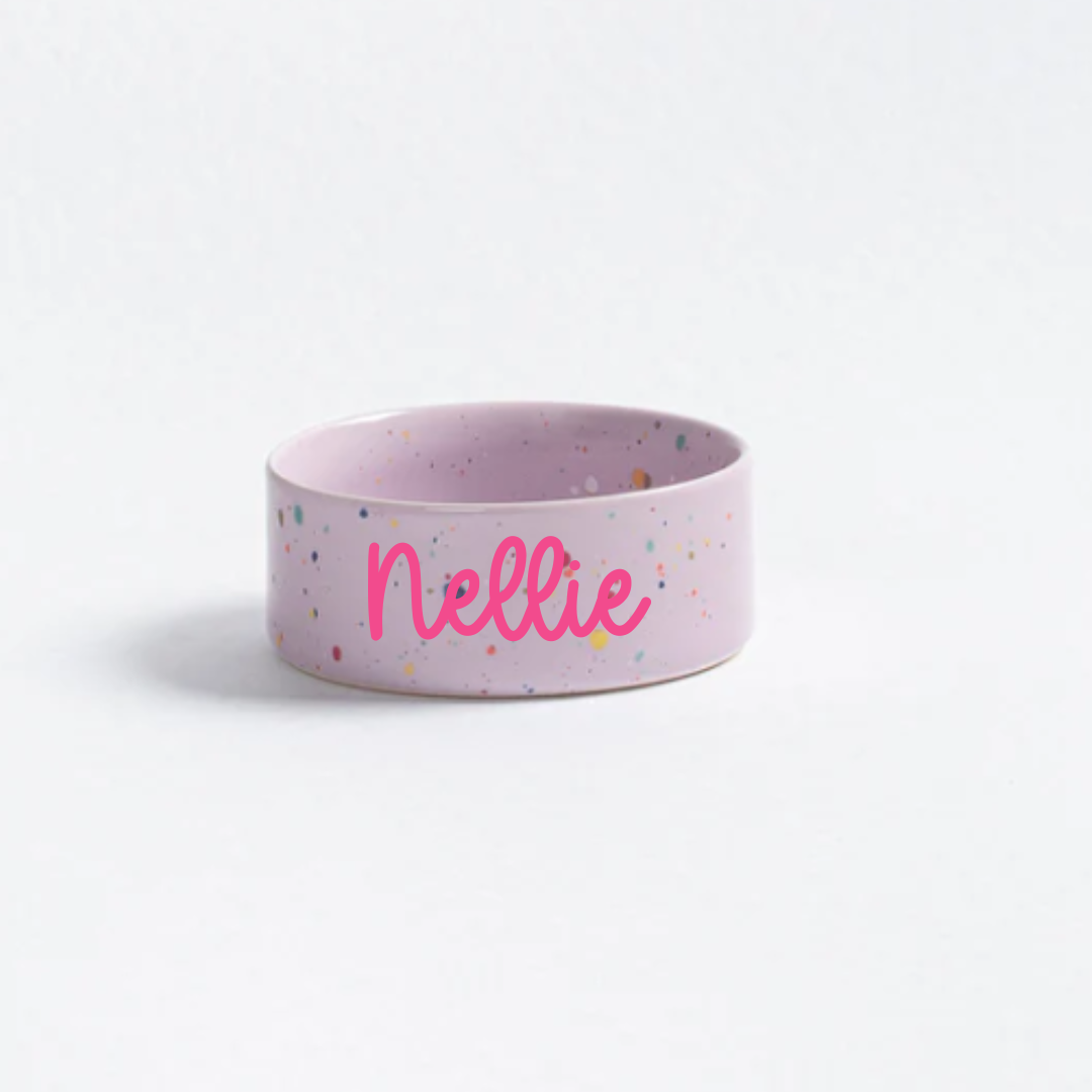 Personalised Party Pet Bowl – Ceramic Pet Bowl – Small & Large - 5 colours