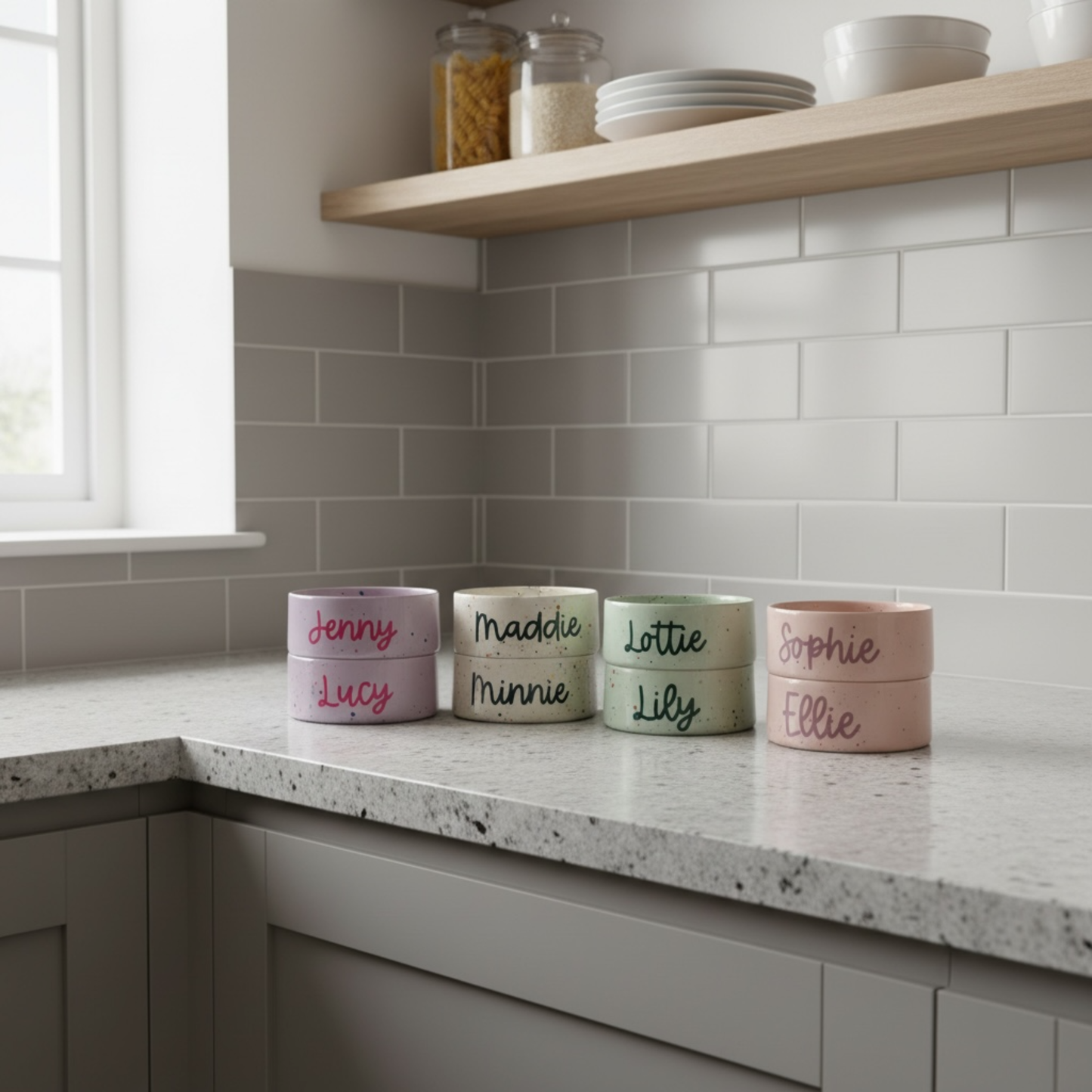 Personalised Party Pet Bowl – Ceramic Pet Bowl – Small & Large - 5 colours