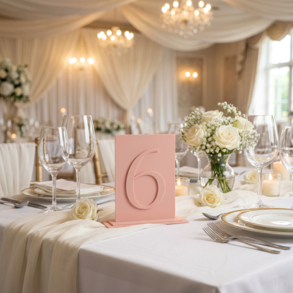 Rectangle Acrylic Table Numbers – Raised Lettering with Base