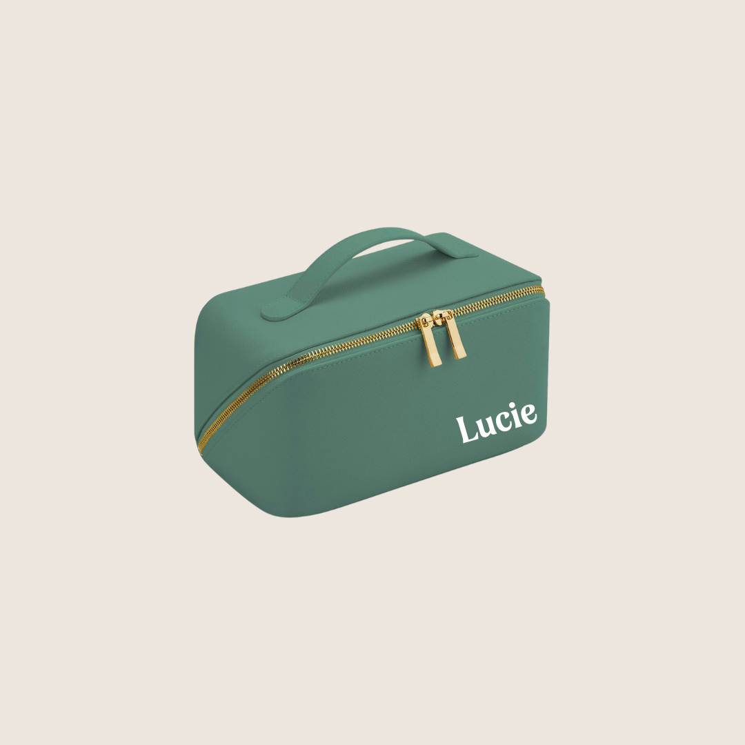 Personalised Flat Accessory Case - PU Leather available in 5 colours