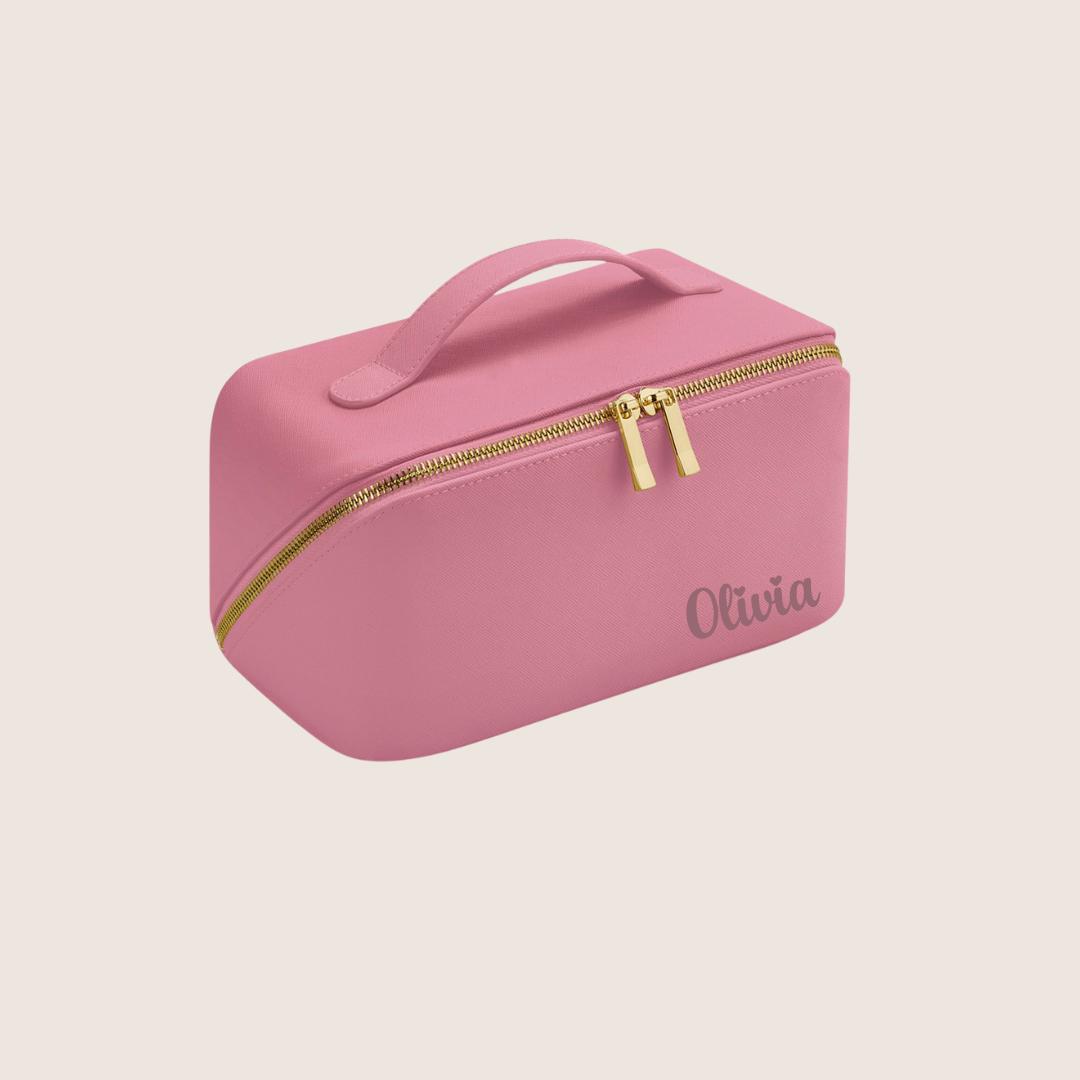 Personalised Flat Accessory Case - PU Leather available in 5 colours