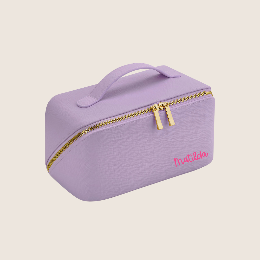 Personalised Flat Accessory Case - PU Leather available in 5 colours