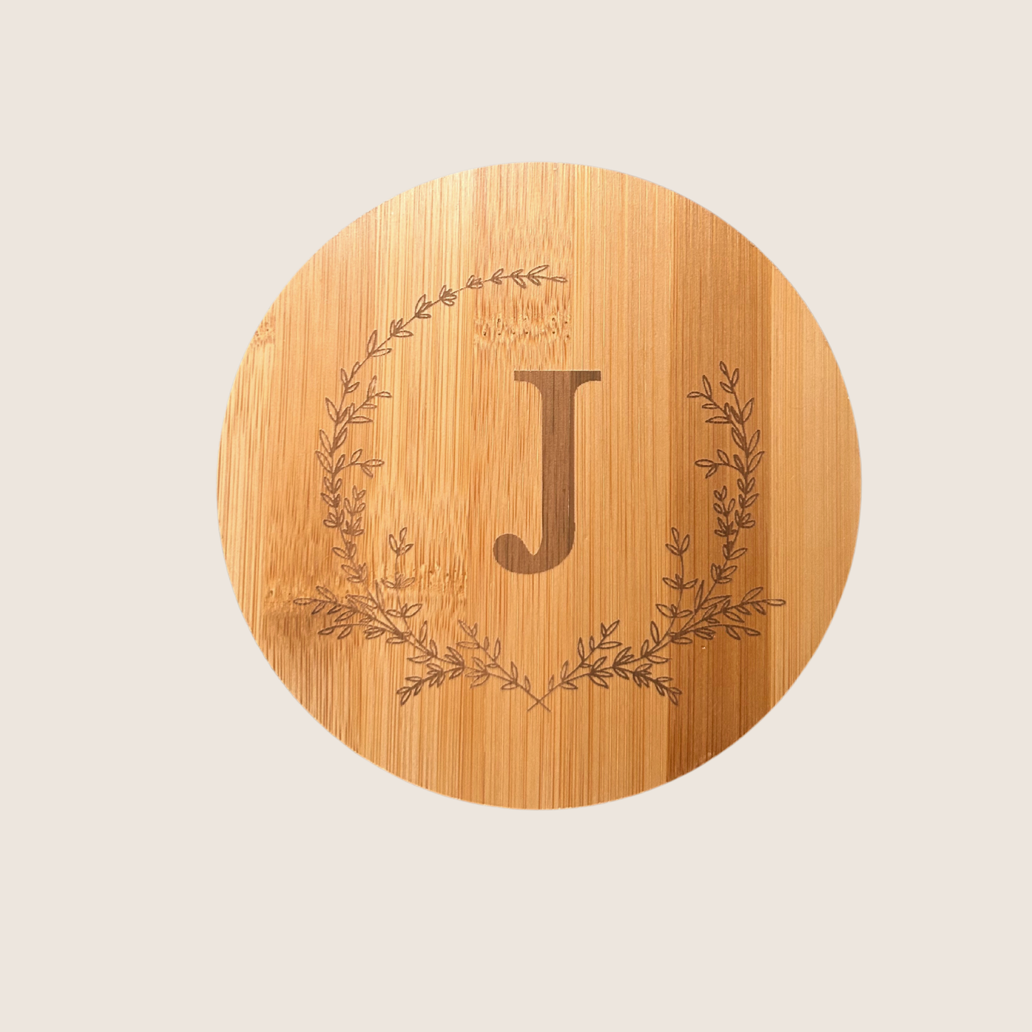 Personalised Round Bamboo Jewellery Box