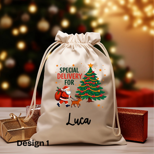 Cream Cotton Santa Sack