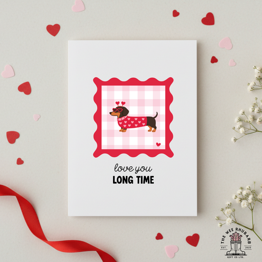 Dachshund Love You Longtime Valentines Card