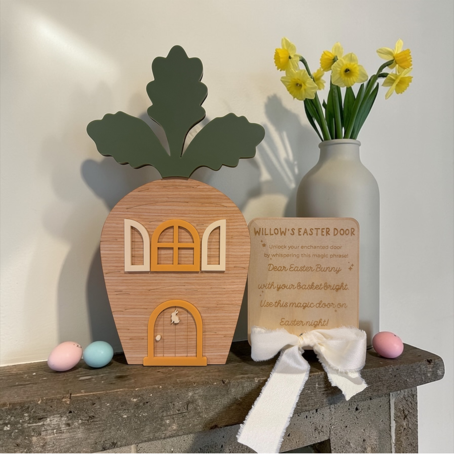 Personalised Easter Bunny Magic Door – Easter Bunny Door Decoration with Magic Poem Card