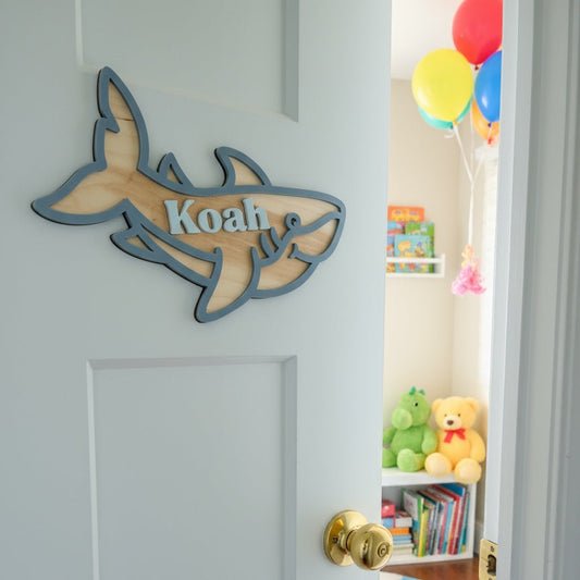 Personalised Children's Room Sign - Shark