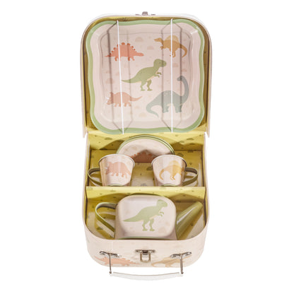 Personalised Kids Tea Set | Desert Dino Tea for Two | Custom Name UK