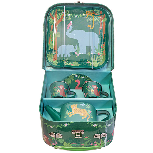 Personalised Jungle Tea Set in Suitcase