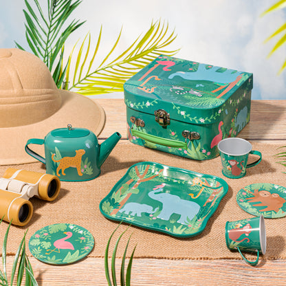 Personalised Jungle Tea Set in Suitcase