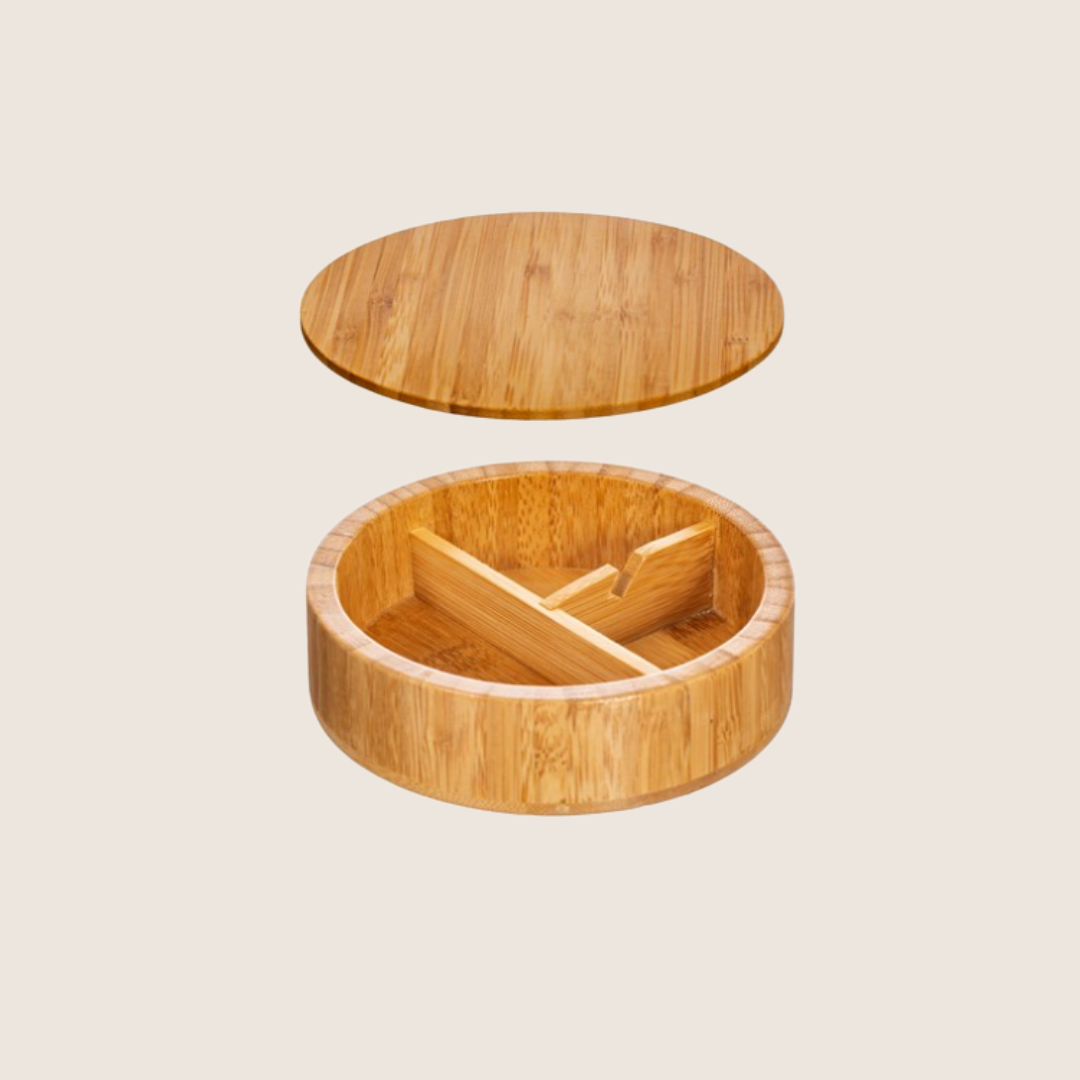 Personalised Round Bamboo Jewellery Box