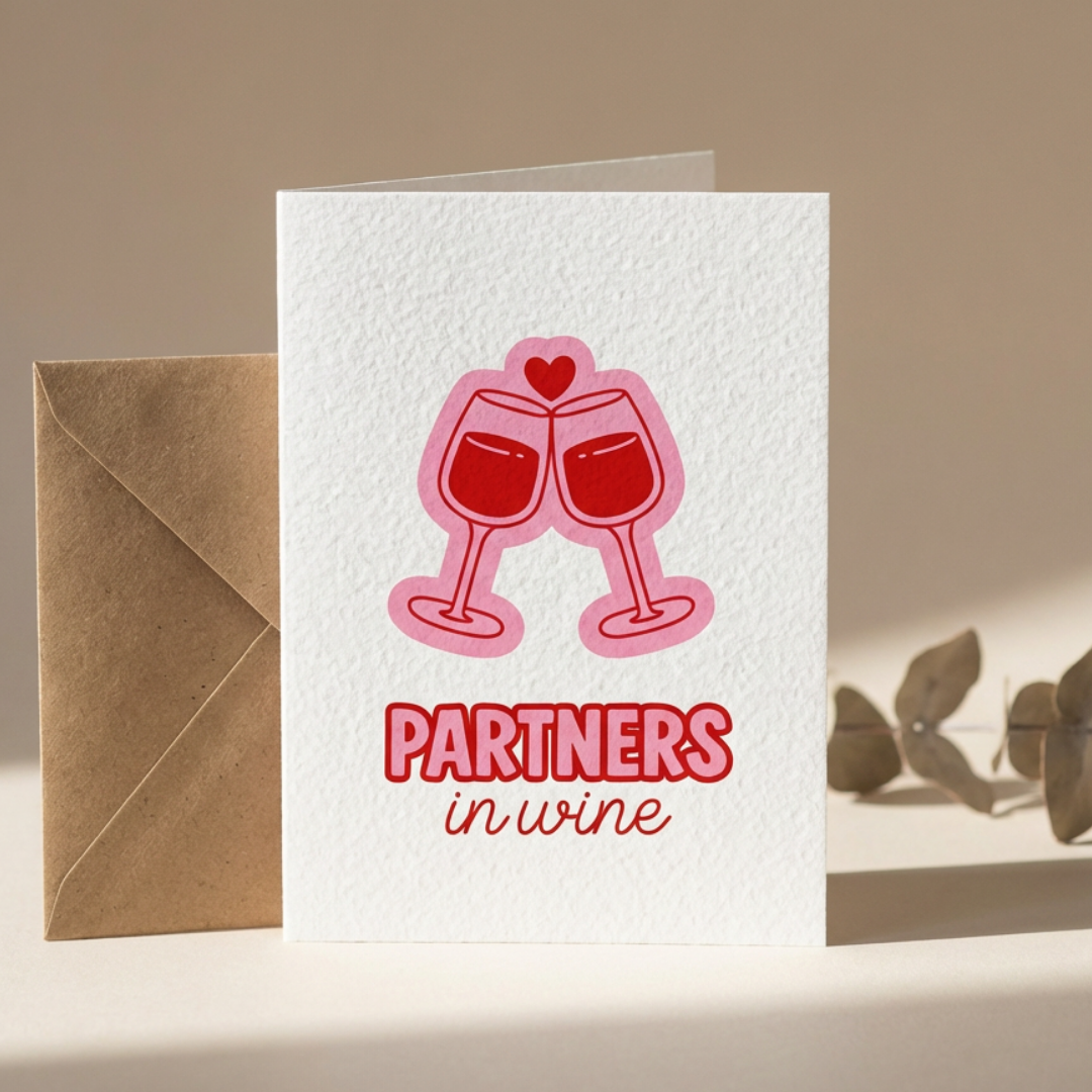 Partners In Wine Galentines Card