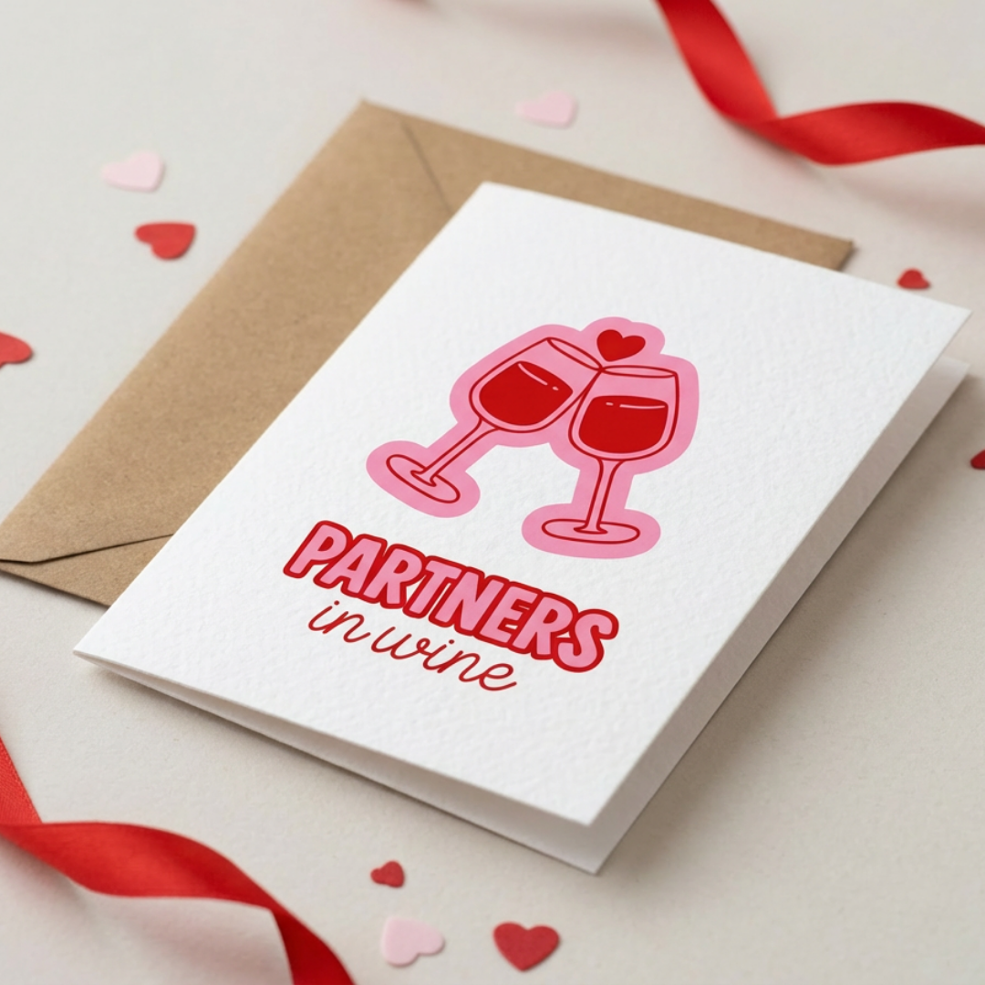 Partners In Wine Galentines Card