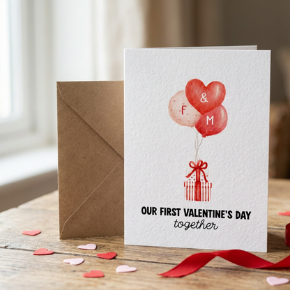 Personalised First Valentines Together Card