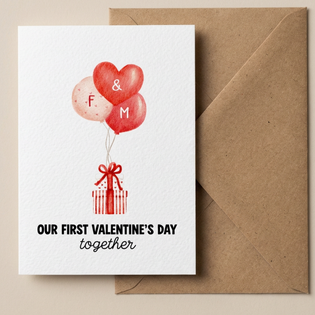 Personalised First Valentines Together Card