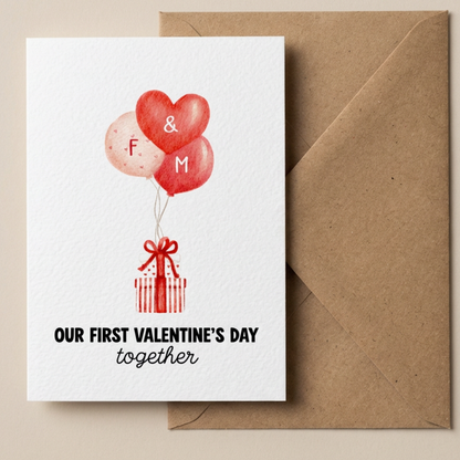Personalised First Valentines Together Card
