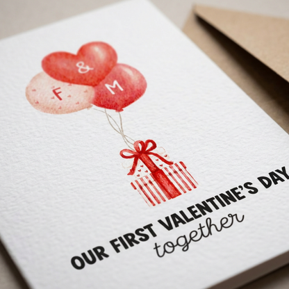 Personalised First Valentines Together Card