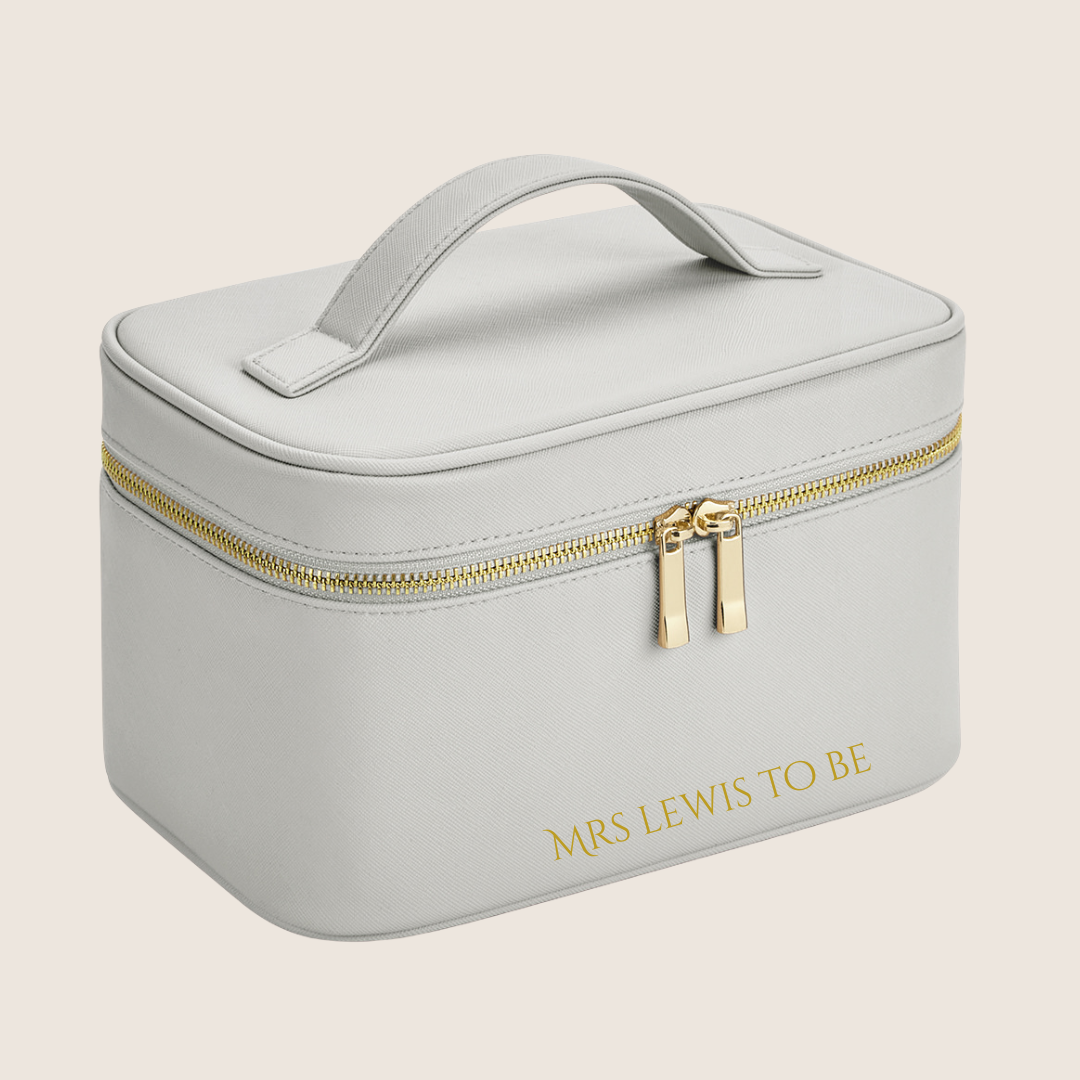 Personalised Vanity Case - PU Leather available in 4 colours
