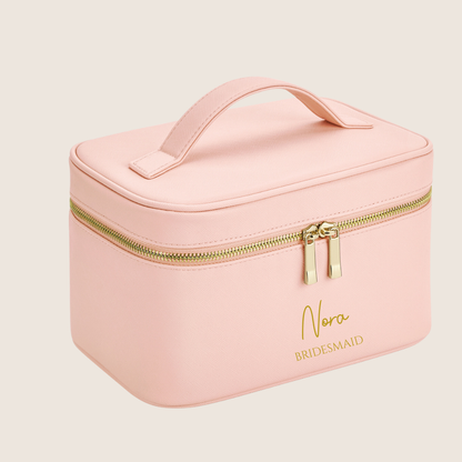 Personalised Vanity Case - PU Leather available in 4 colours