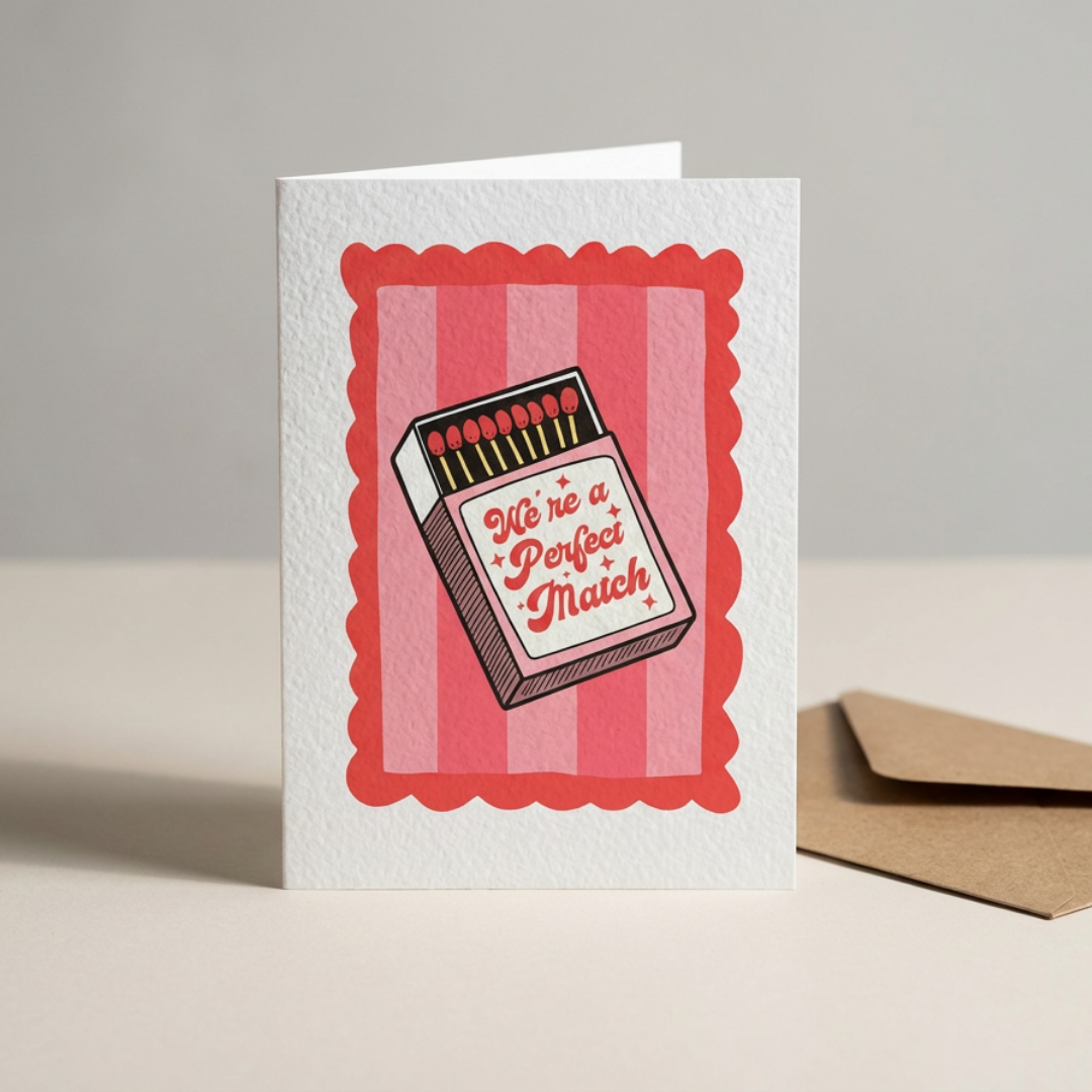 We're A Perfect Match Valentines Card