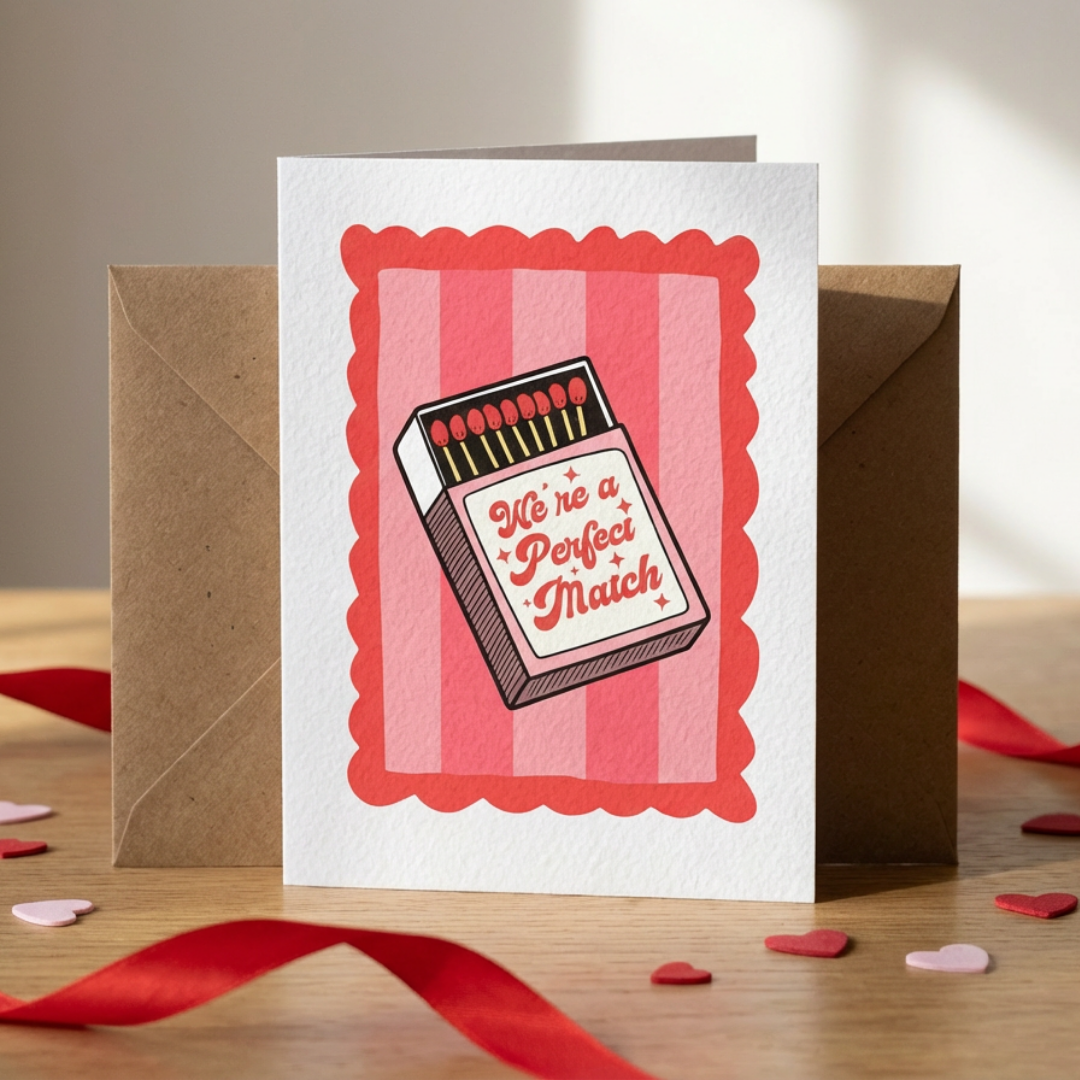 We're A Perfect Match Valentines Card