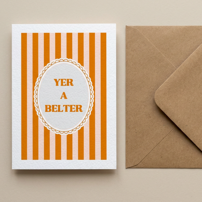 Yer A Belter Valentines Card