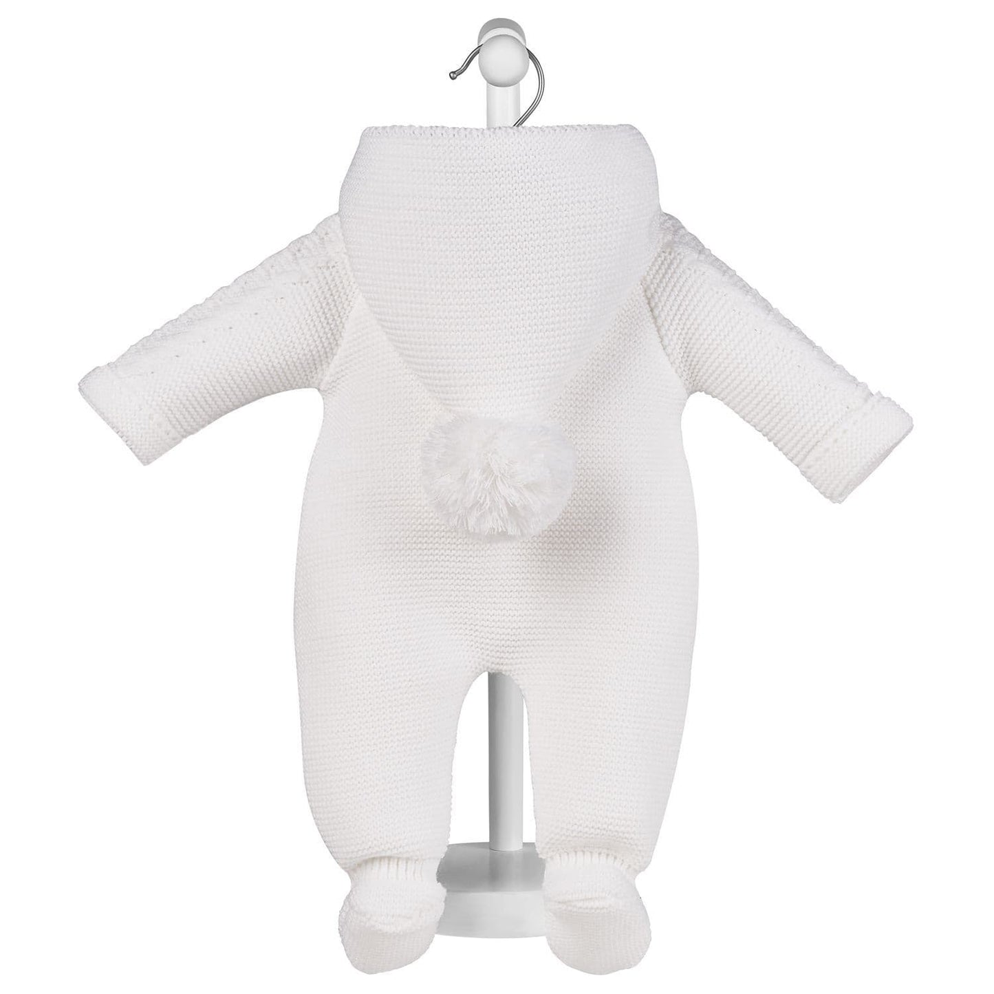 Personalised Baby Knitted Pramsuit | Embroidered Custom Name  | Hooded Newborn Outfit | Luxury Baby Gift UK