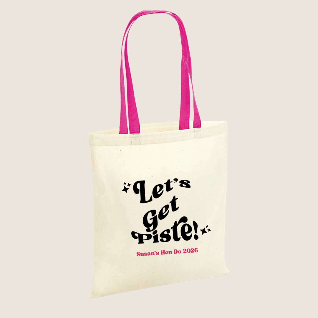 Bag for Life with Contrast Handles — a fun, practical tote that’s perfect for hen parties, milestone birthdays, girls’ weekends and party prep.