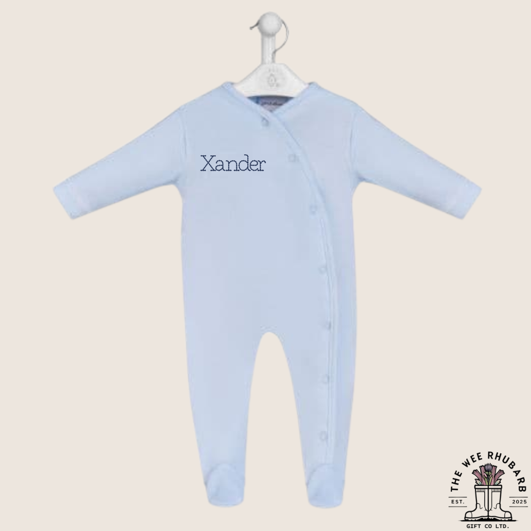 Personalised Cotton Baby Sleepsuit