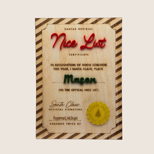 Nice List Certificate